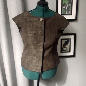Anne Klein Bronze Cap Sleeved Blazer Sz 10